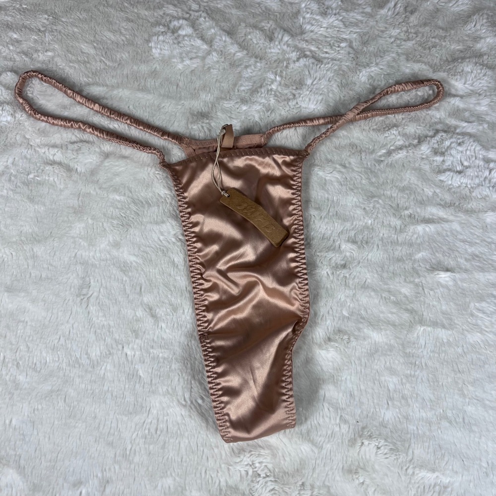 SKIMS Stretch Satin Thong Rose Clay Copper Plus Size 3X PN-STT-1450 NWT